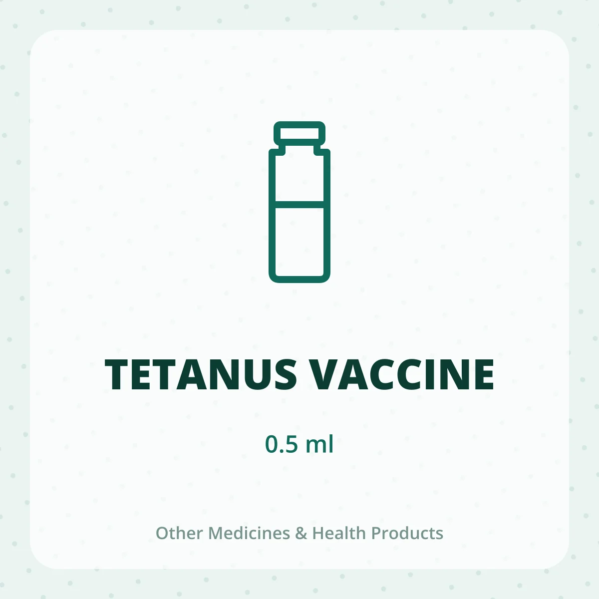 TETANUS VACCINE 1X0.5ML