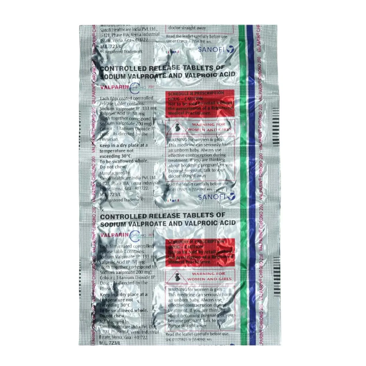 VALPARIN CHRONO 200MG TAB 1X15