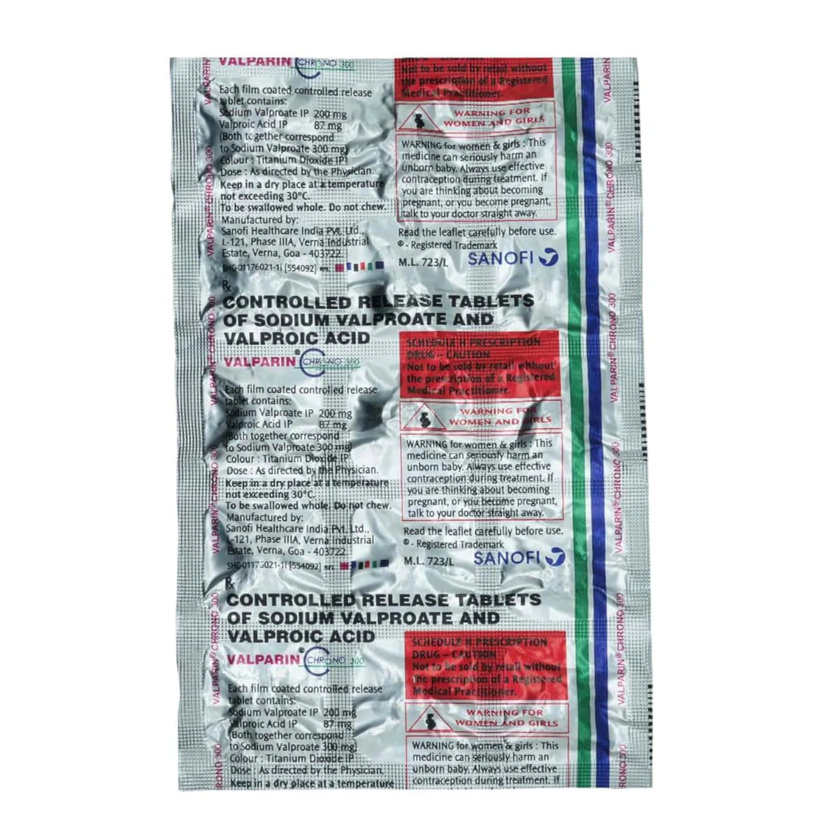 VALPARIN CHRONO-300MG TAB 1X15