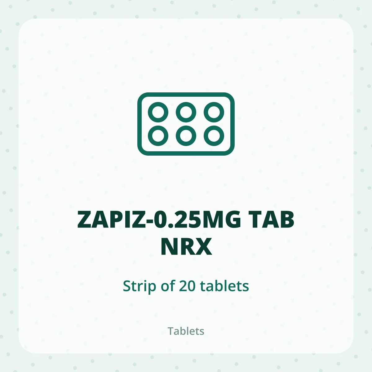 ZAPIZ-0.25MG TAB NRX 1X20
