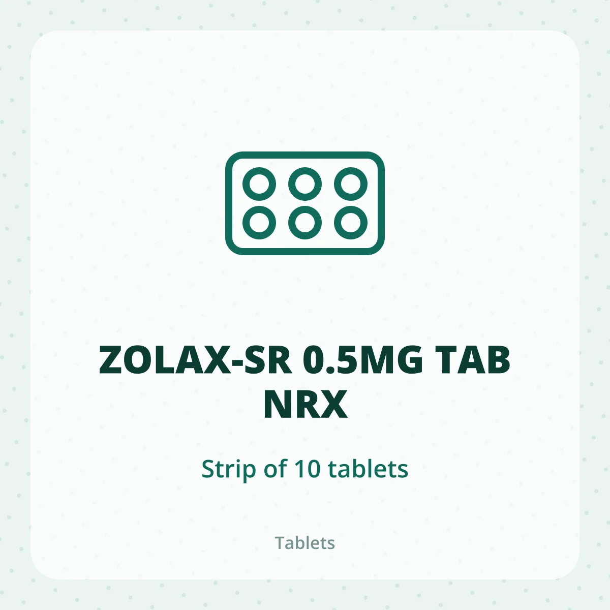 ZOLAX-SR 0.5MG TAB NRX 1X10