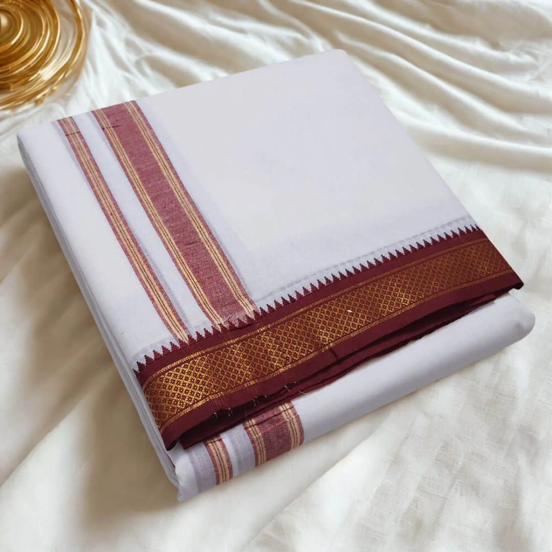 1 Inch Mayilkan Border Premium Quality Dhoti