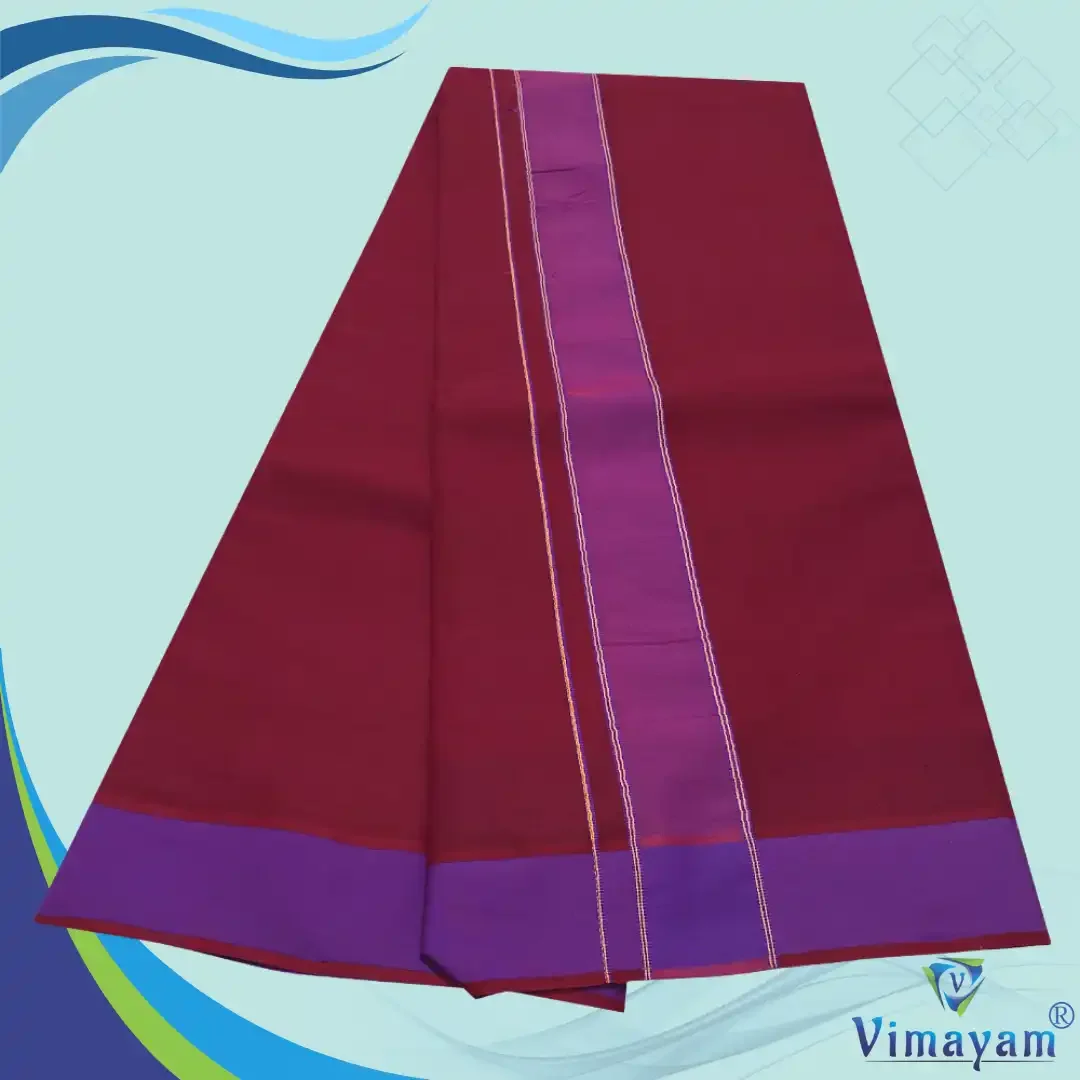 Maroon Colour Dhoti 2 Inch Gundanji Fine Quality 2