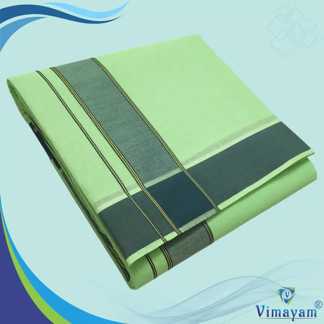 Parrot Green Colour Dhoti 2 Inch Gundanji Fine Quality