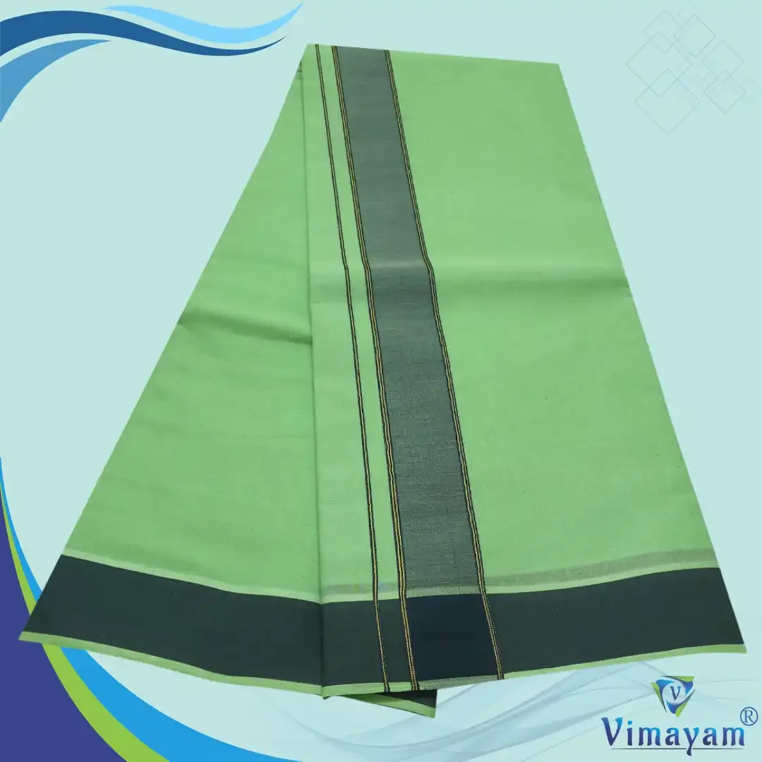 Parrot Green Colour Dhoti 2 Inch Gundanji Fine Quality 2