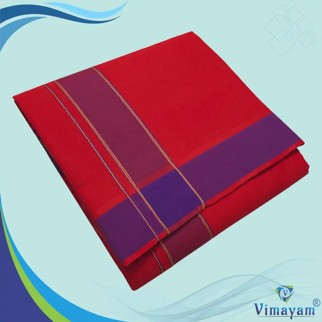 Red Colour Dhoti 2 Inch Gundanji Fine Quality