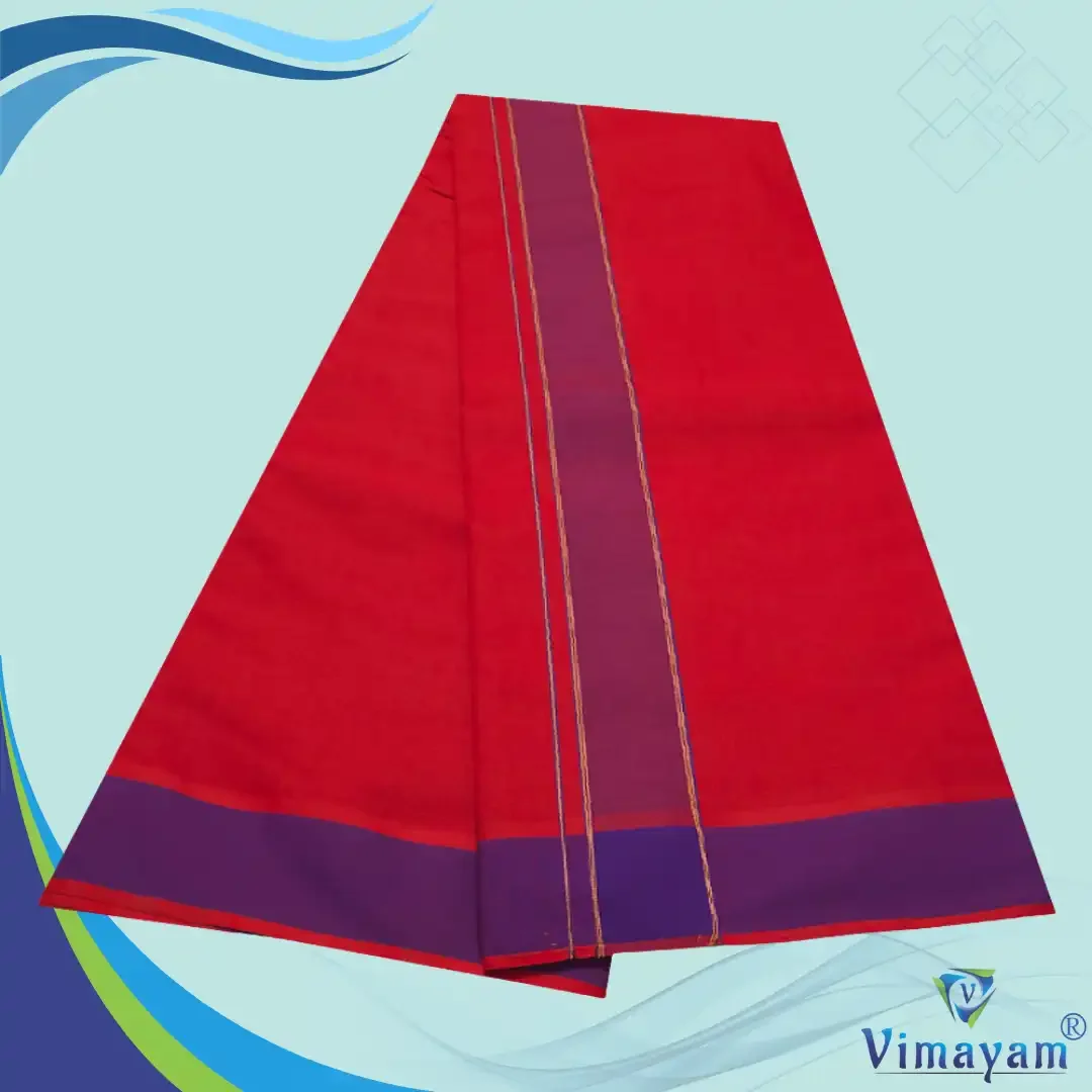 Red Colour Dhoti 2 Inch Gundanji Fine Quality 2
