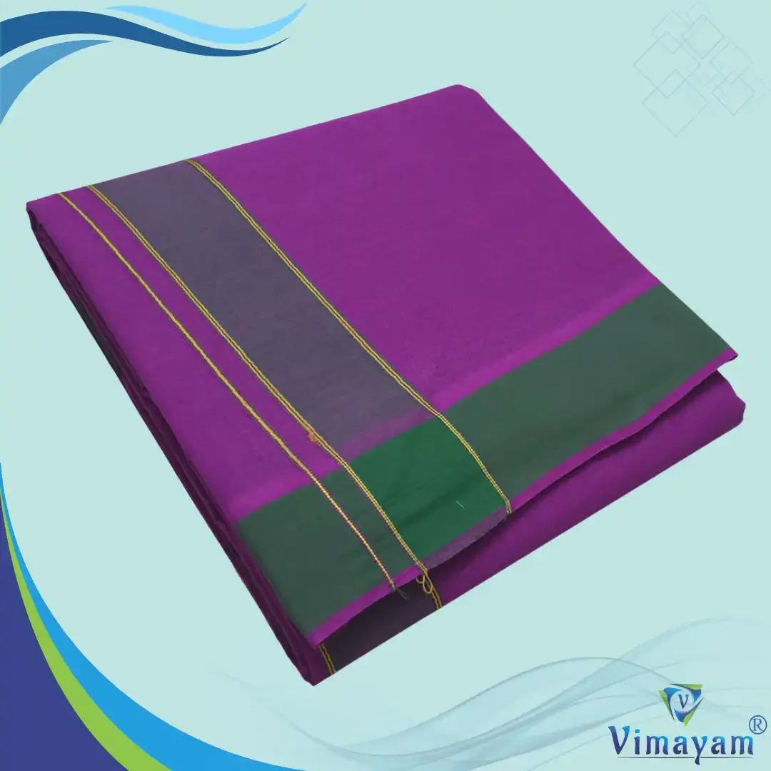 Purple Colour Dhoti 2 Inch Gundanji Fine Quality