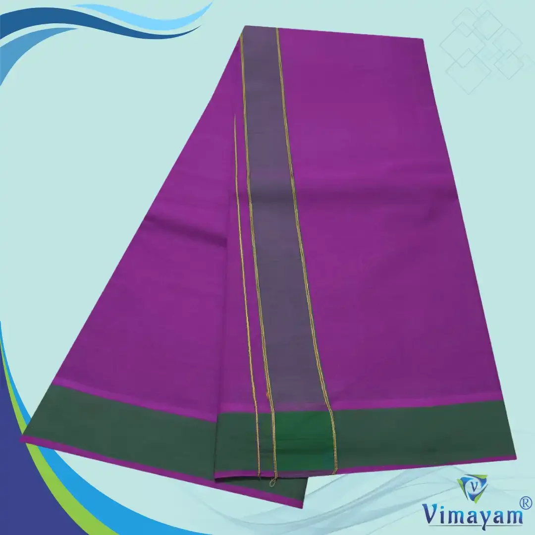 Purple Colour Dhoti 2 Inch Gundanji Fine Quality 2