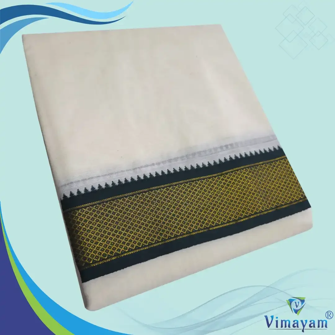 2 Inch Zari Border MayilKan Premium Quality Dhoti
