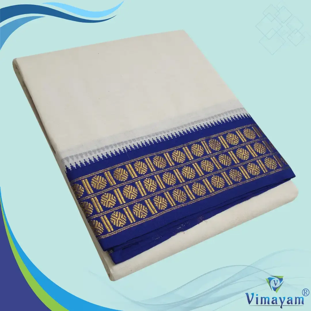 3.5 Inch Fancy Zari Border Premium Quality Dhoti