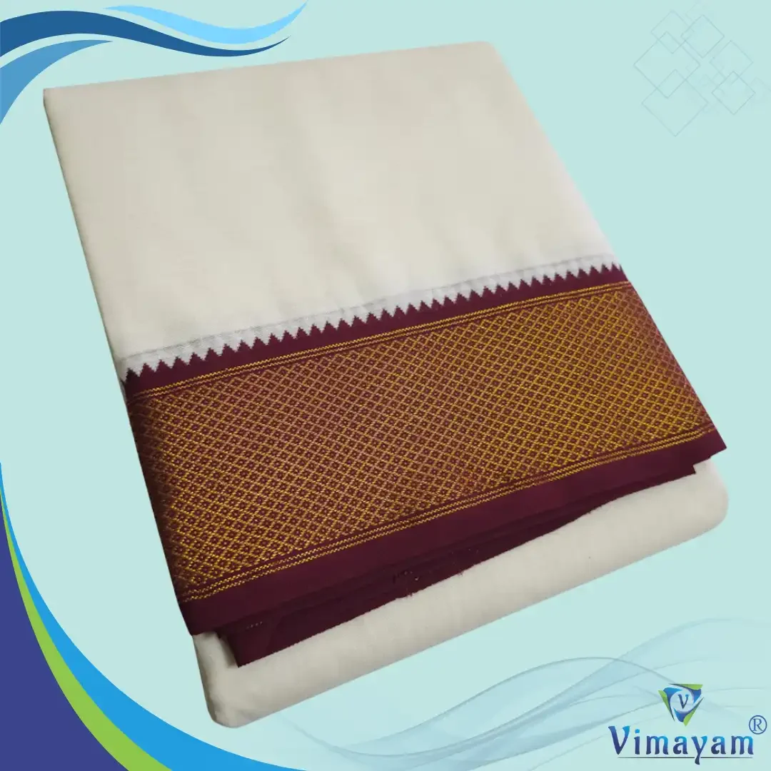 3.5 Inch Zari Border MayilKan Premium Quality Dhoti