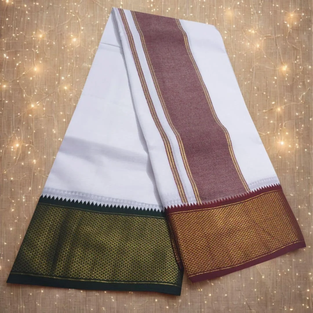 5 Inch Mayilkan Border Premium Quality Dhoti 2