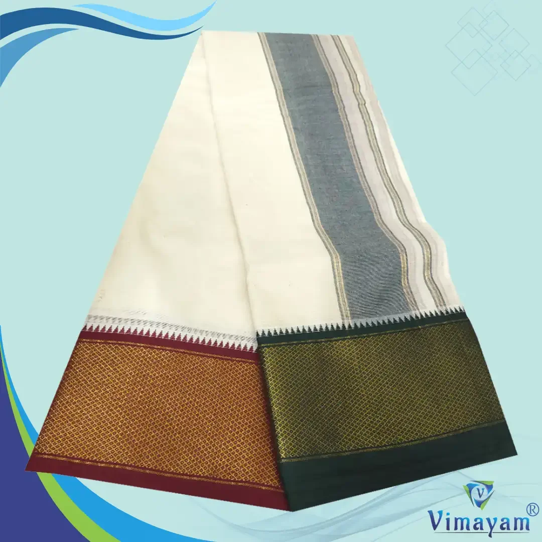 5 Inch Zari Border MayilKan Premium Quality Dhoti 3