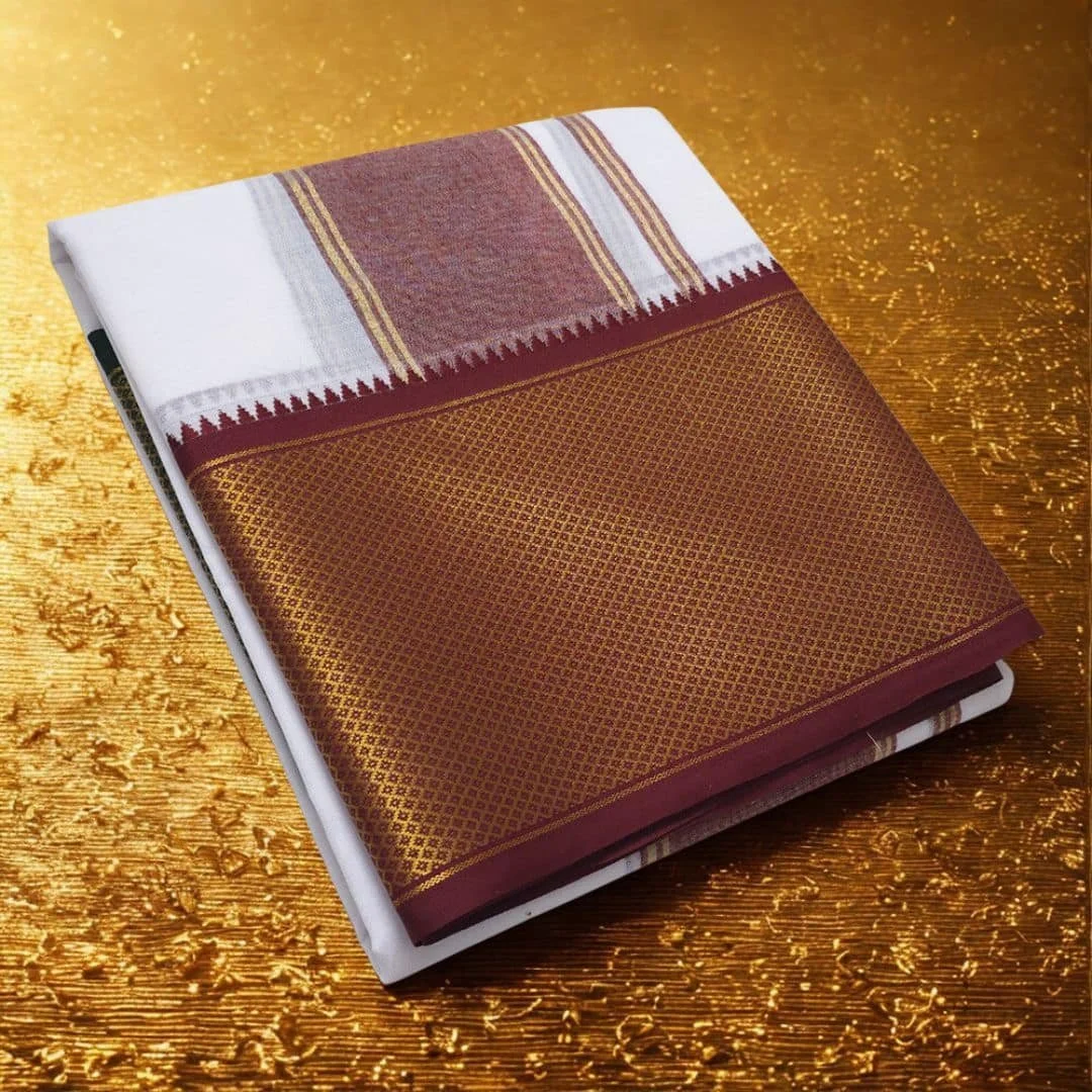 7 Inch Mayilkan Border Premium Quality Dhoti