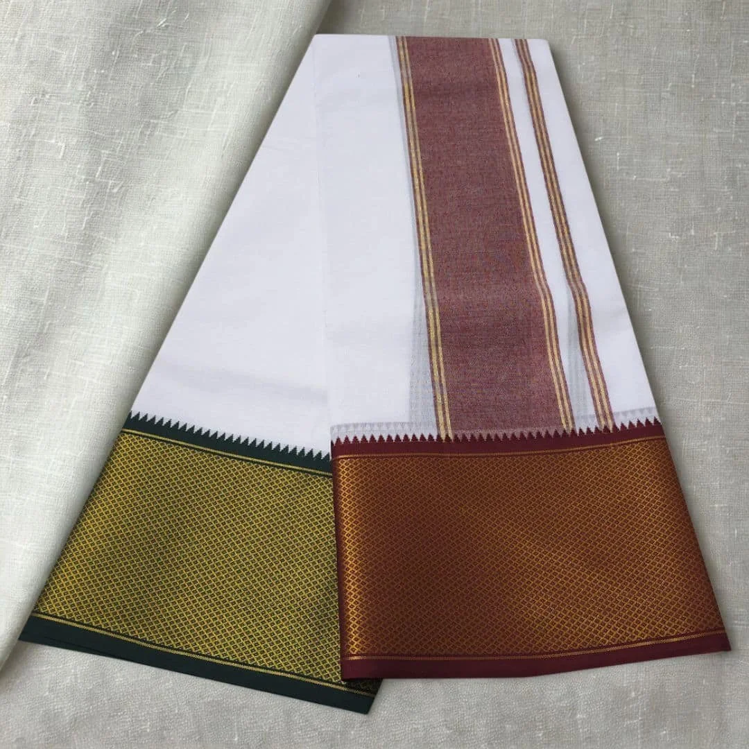 7 Inch Mayilkan Border Premium Quality Dhoti 2