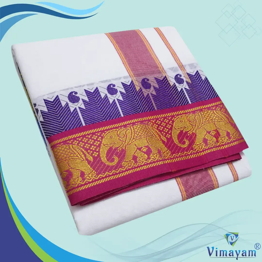 Temple Border White Premium Quality Dhoti