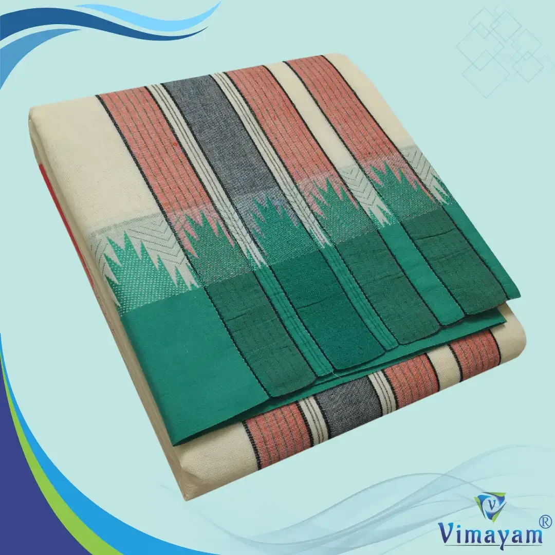 Bavanji Temple Border Special Half White Vaishnava Dhoties 9X5