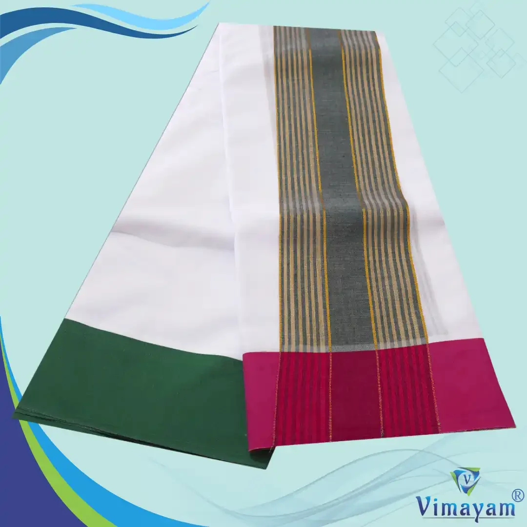 Double Colour Special White Vaishnava Dhoties 9X5 2
