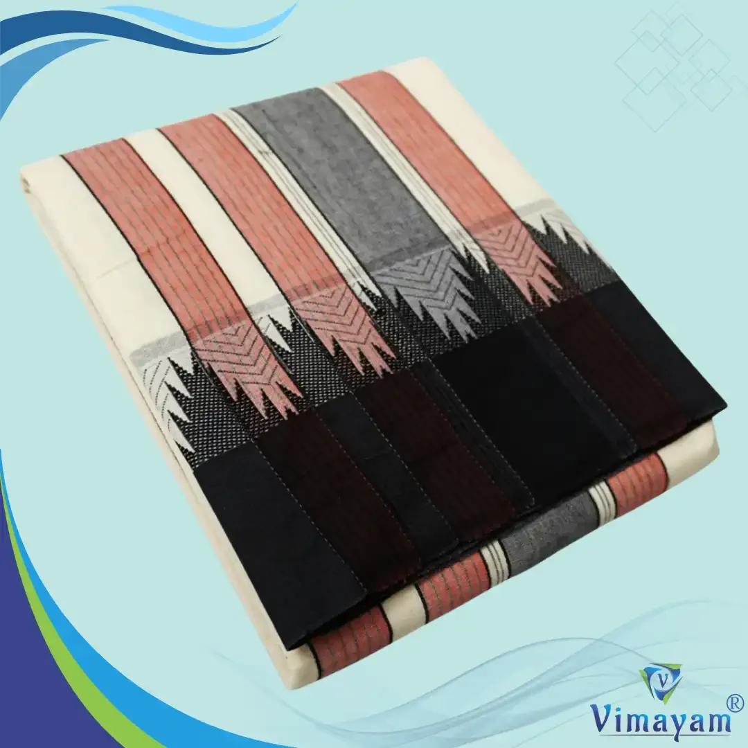 Black Border Half White Vaishnava Dhoties Best Quality