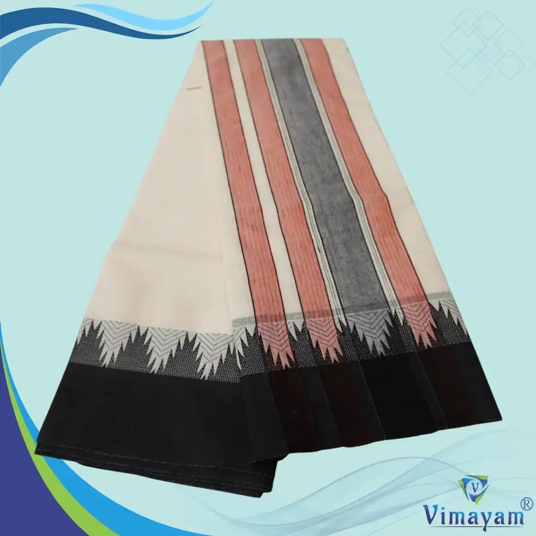 Black Border Half White Vaishnava Dhoties Best Quality 2