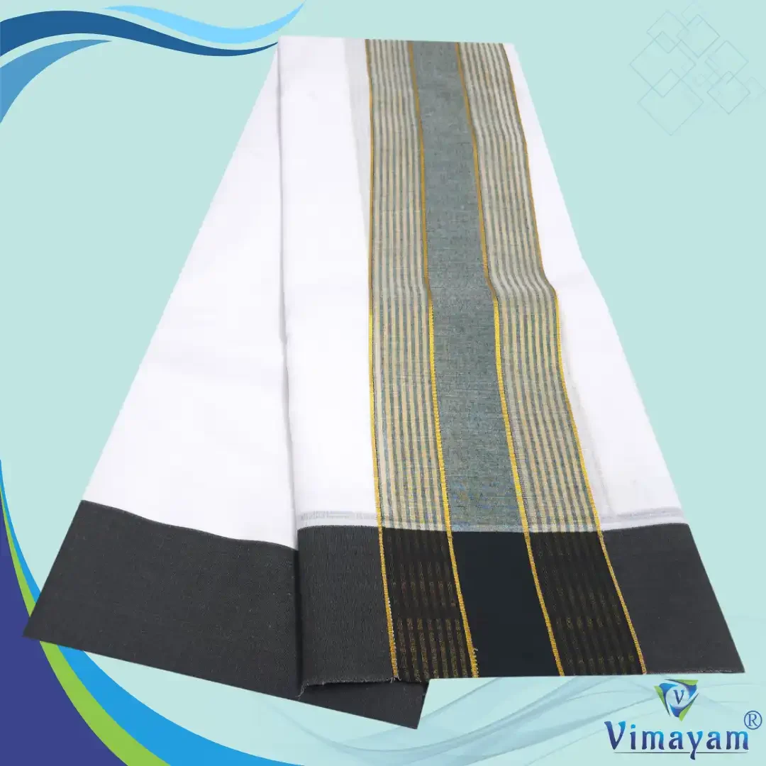 Black Border Special White Vaishnava Dhoties 9X5 2