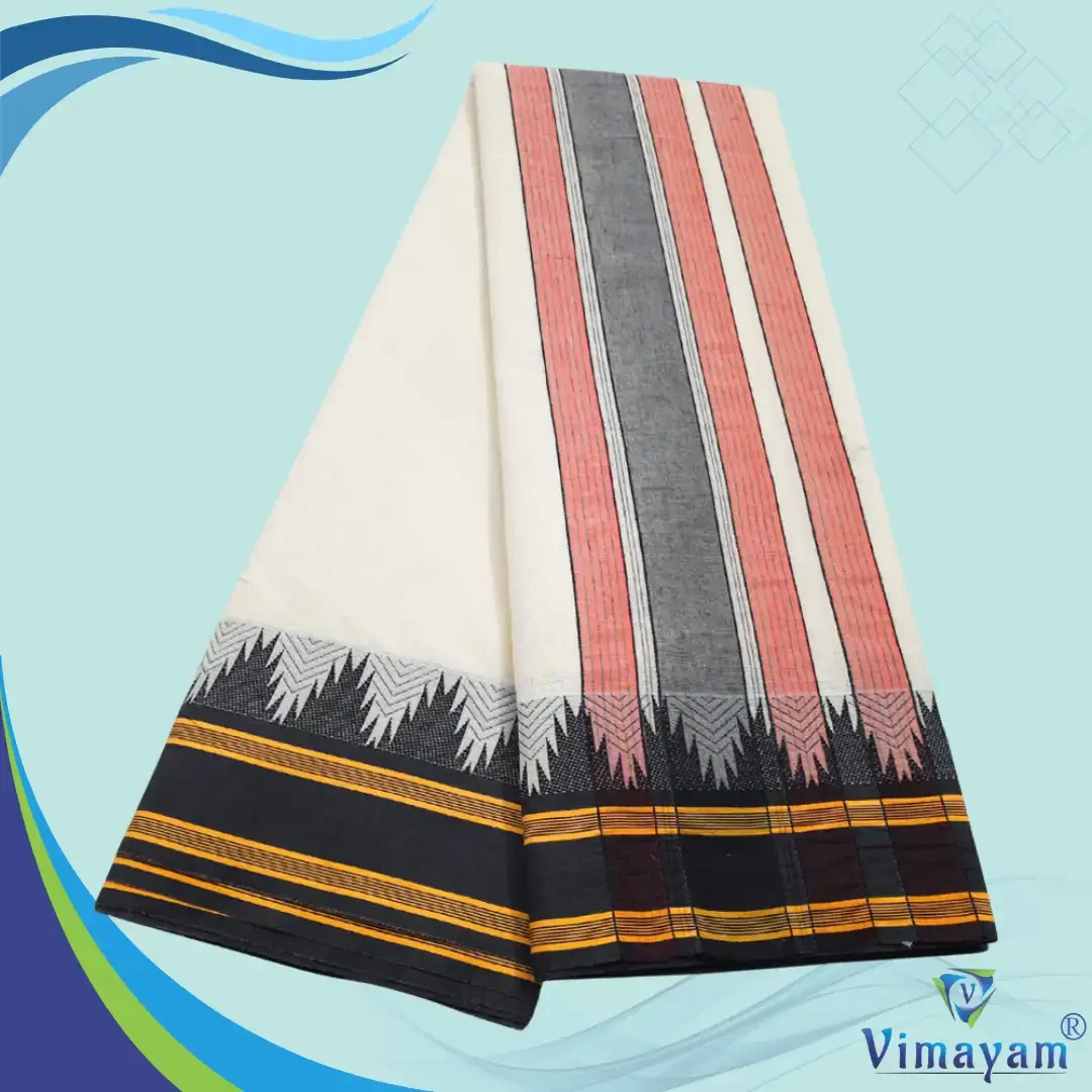 Black Seer Border Half White Vaishnava Dhoties Best Quality 2