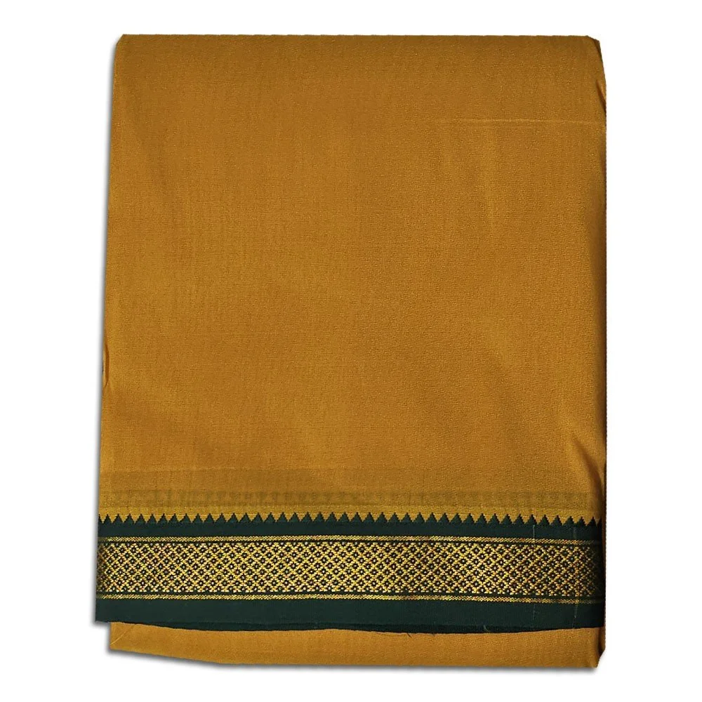 Mustard Colour art Silk MayilKan Colour Dhoti