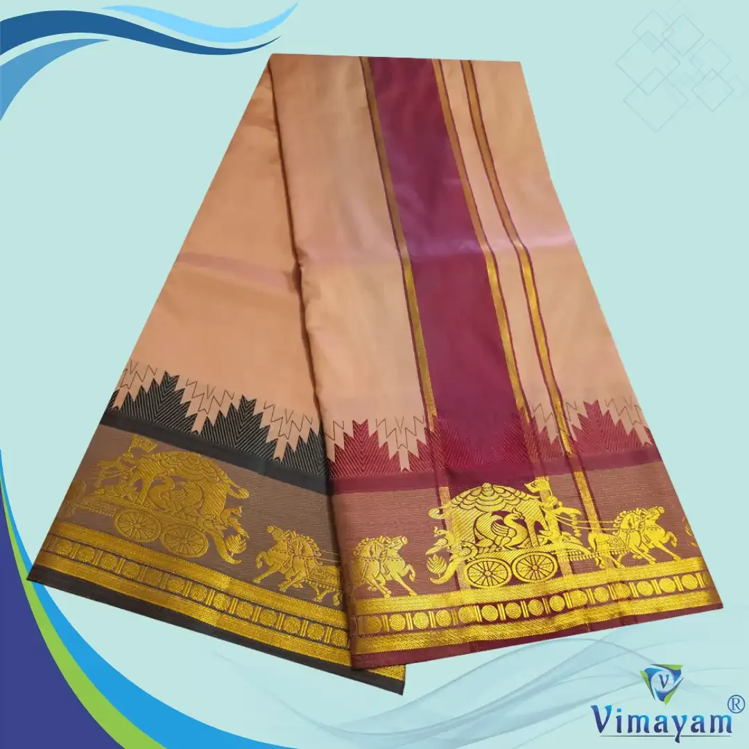 Copper Soft Silk Premium Quality Dhoti Towel 9X5 2