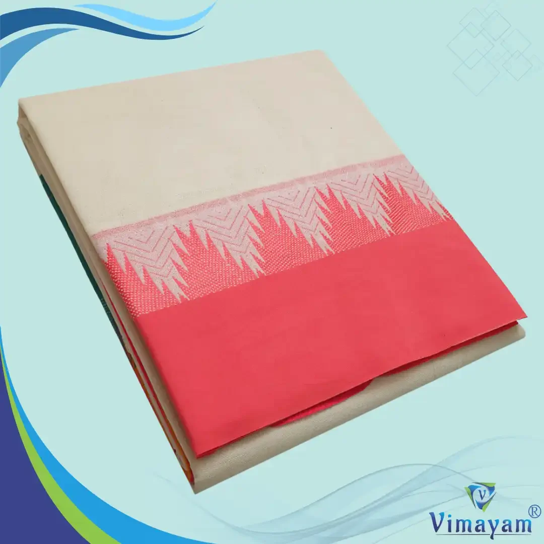 Double Color 4 Inch Fancy Temple Border Dhoties(Assorted Border) 4