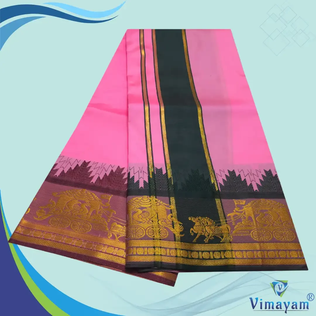Dark Rose Soft Silk Premium Quality Dhoti Towel 9X5 2