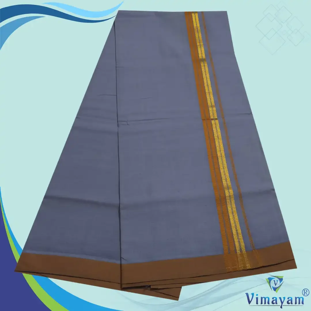 Fancy Border Rich Cotton Colour Dhoti 2 Meter(Assorted Borders) 8
