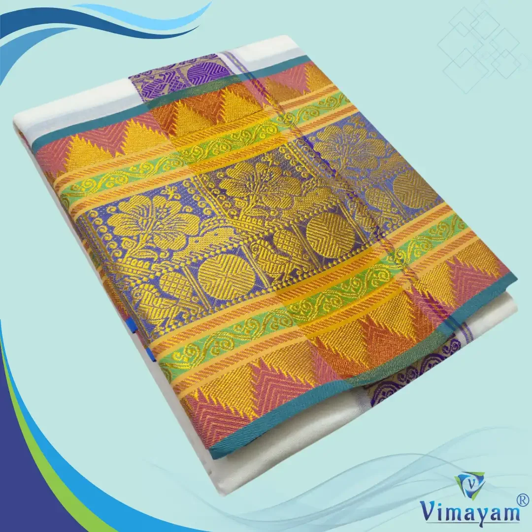 Fancy Designed 11″ Big Border Dhoti