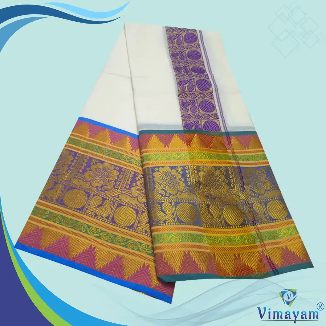 Fancy Designed 11″ Big Border Dhoti 2