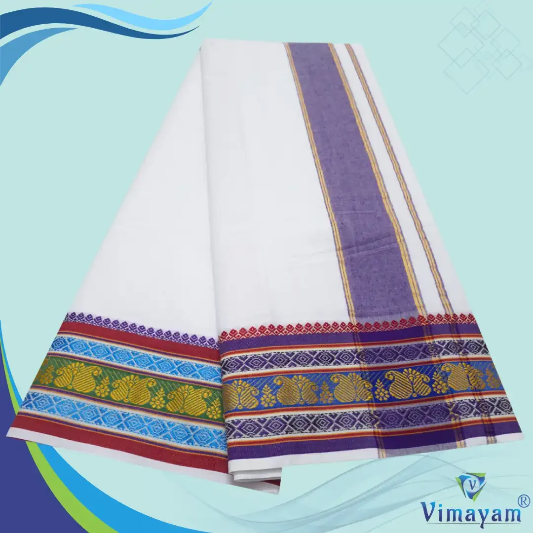 Flower Designed Pure Cotton Dhoti Premium Quality 2