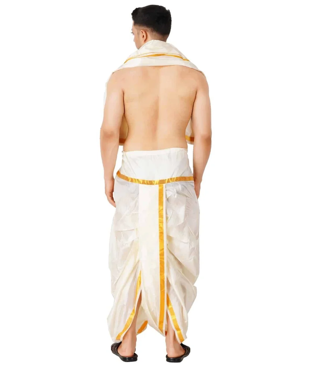 Golden Jari Readymade Panjagajam Pocket Dhoti 3