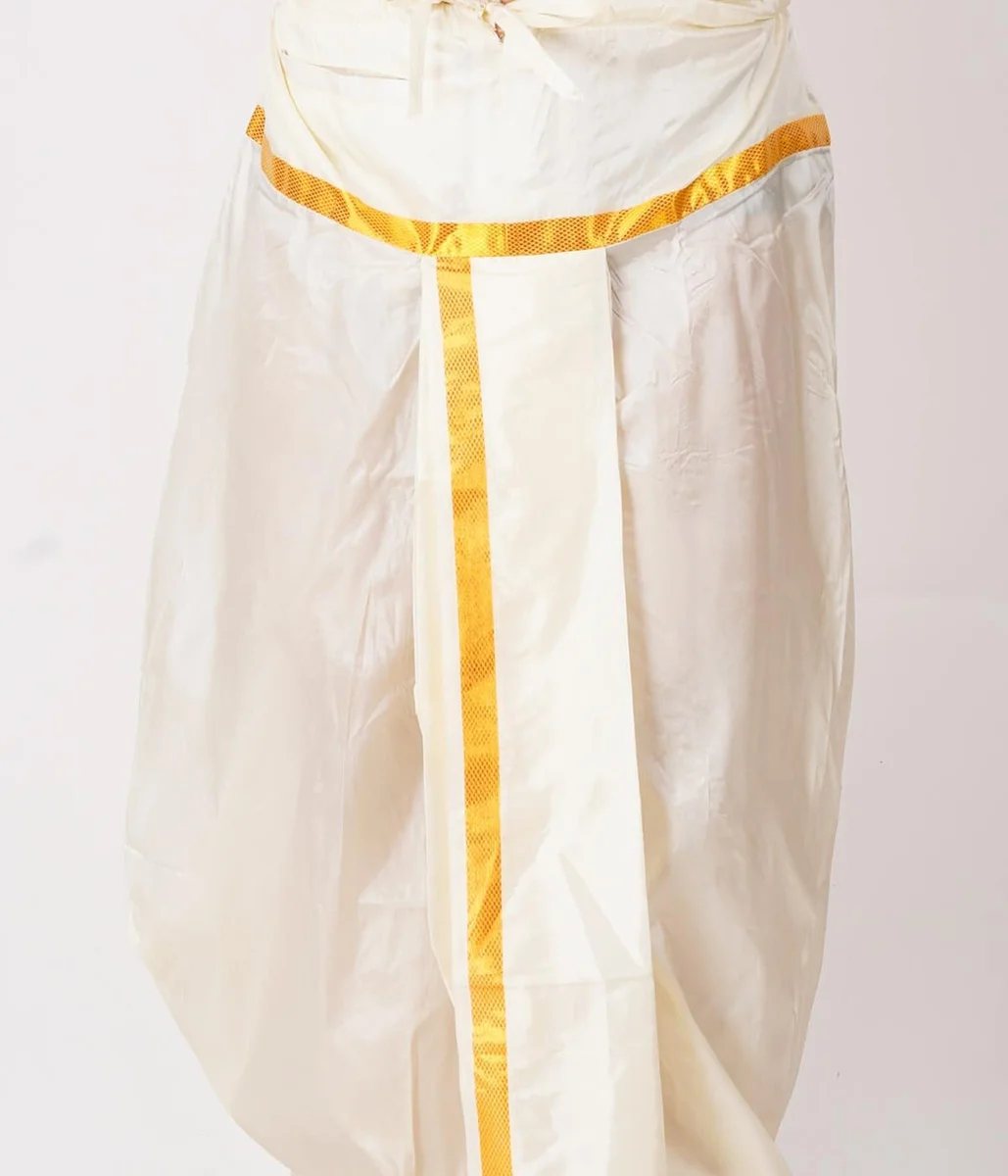 Golden Jari Readymade Panjagajam Pocket Dhoti 4