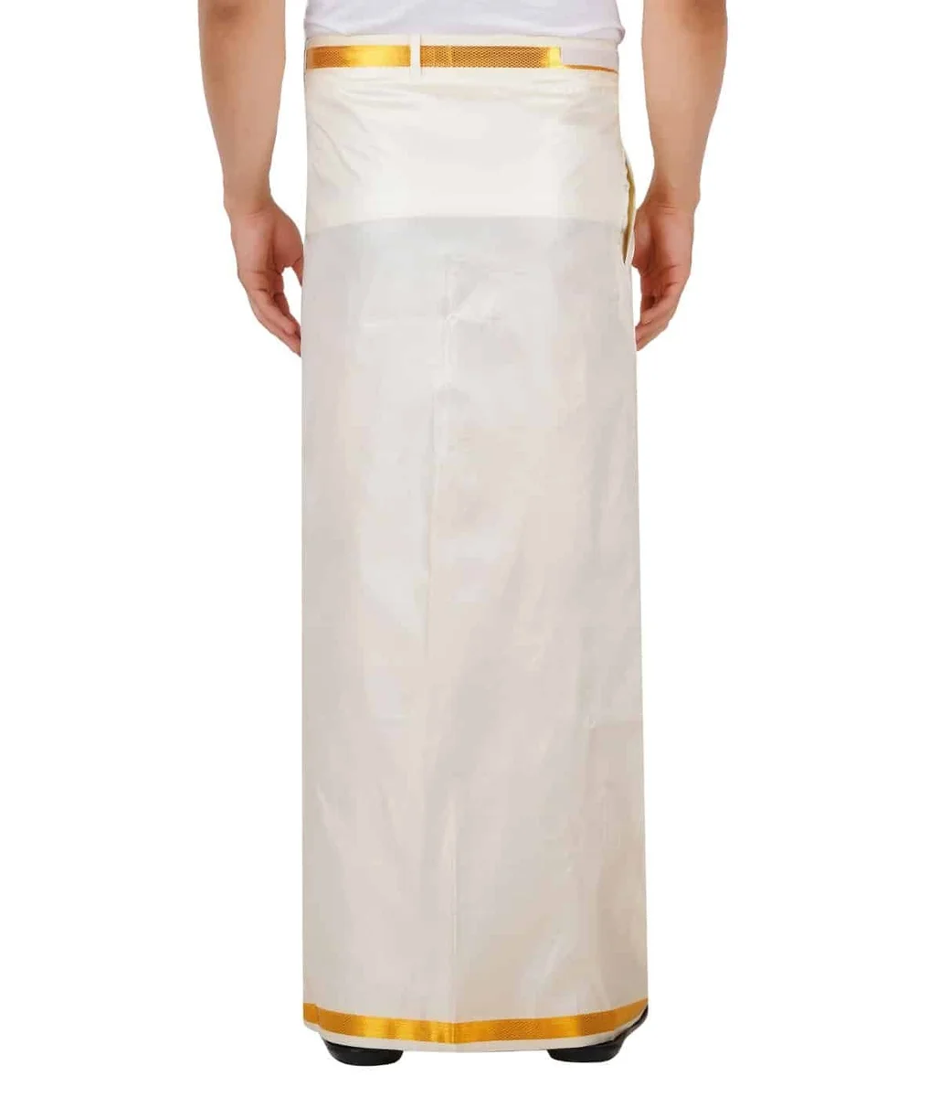 Golden Jari Readymade Velkaro Pocket Dhoti 4