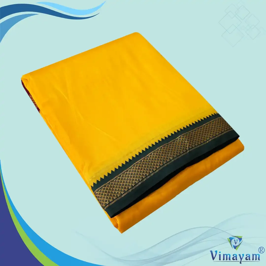 Golden Mango Colour art Silk MayilKan Colour Dhoti