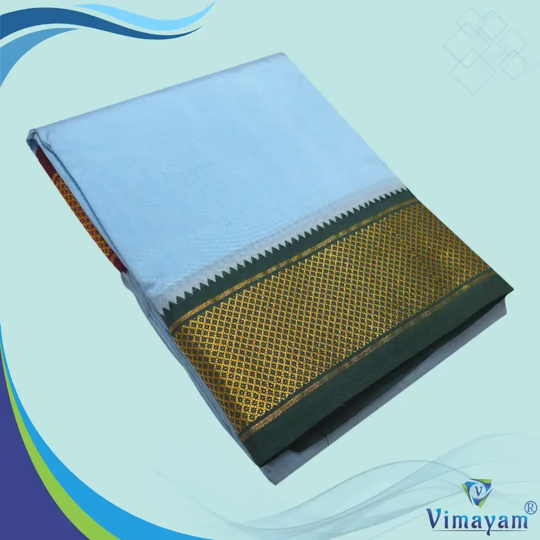 Blue Colour Art Silk MayilKan Colour Dhoti