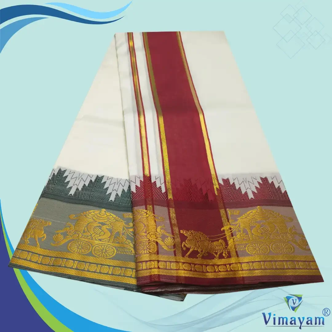 Ivory Soft Silk Premium Quality Dhoti Towel 9X5 2