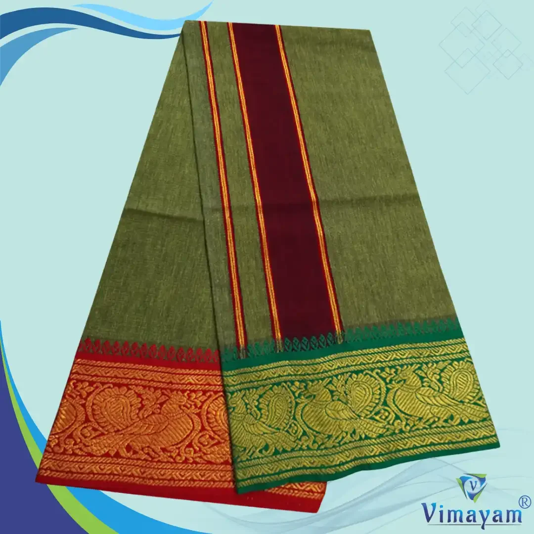 Jaquard Cotton assorted border colour dhoti 2 meter 11