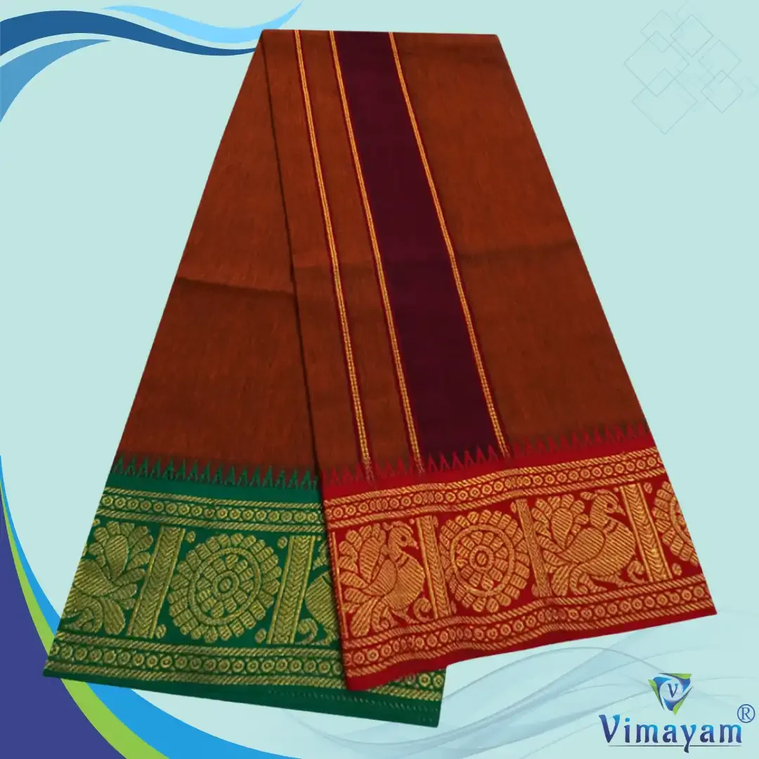 Jaquard Cotton assorted border colour dhoti 2 meter 12