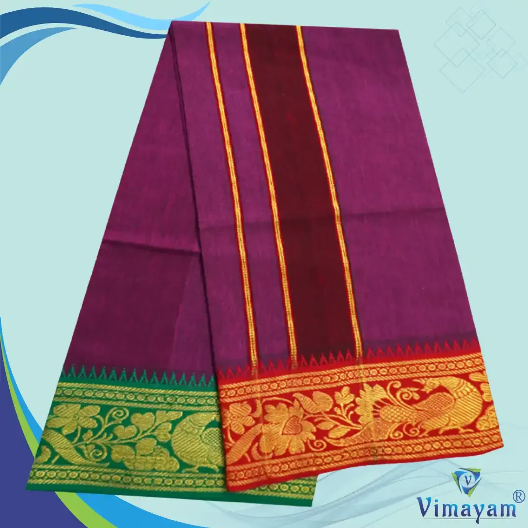 Jaquard Cotton assorted border colour dhoti 2 meter 13