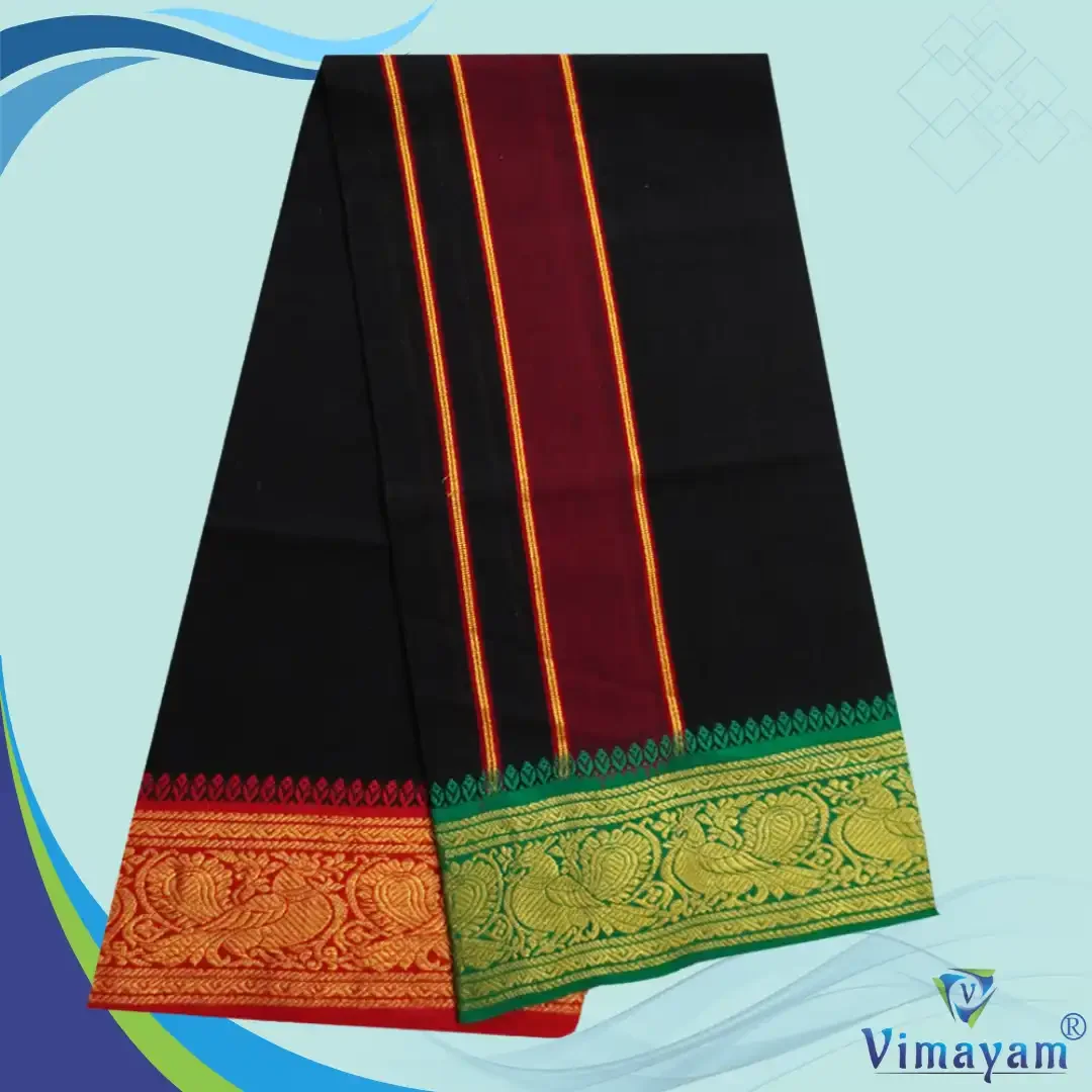 Jaquard Cotton assorted border colour dhoti 2 meter 14