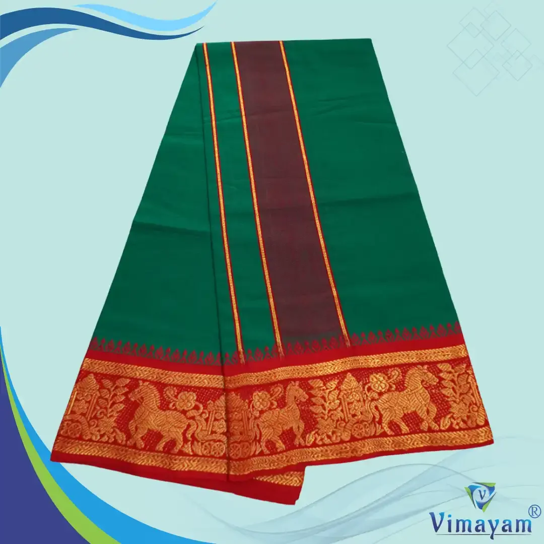 Jaquard Cotton assorted border colour dhoti 2 meter 8
