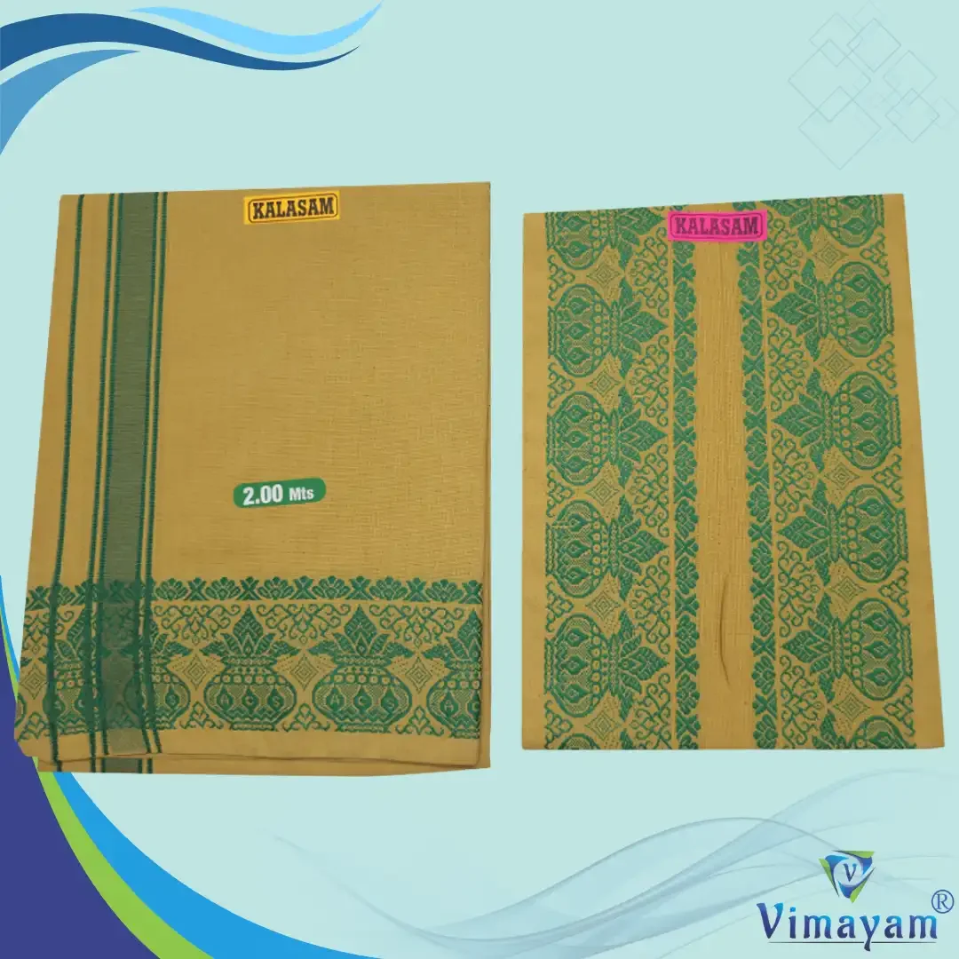 Kalasam Designed Assorted Border Dhoti 2 Meter 8