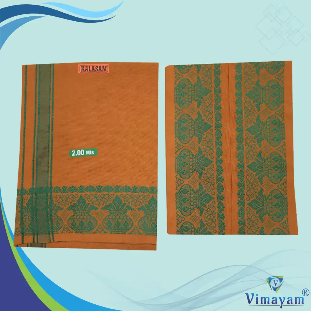 Kalasam Designed Assorted Border Dhoti 2 Meter 9