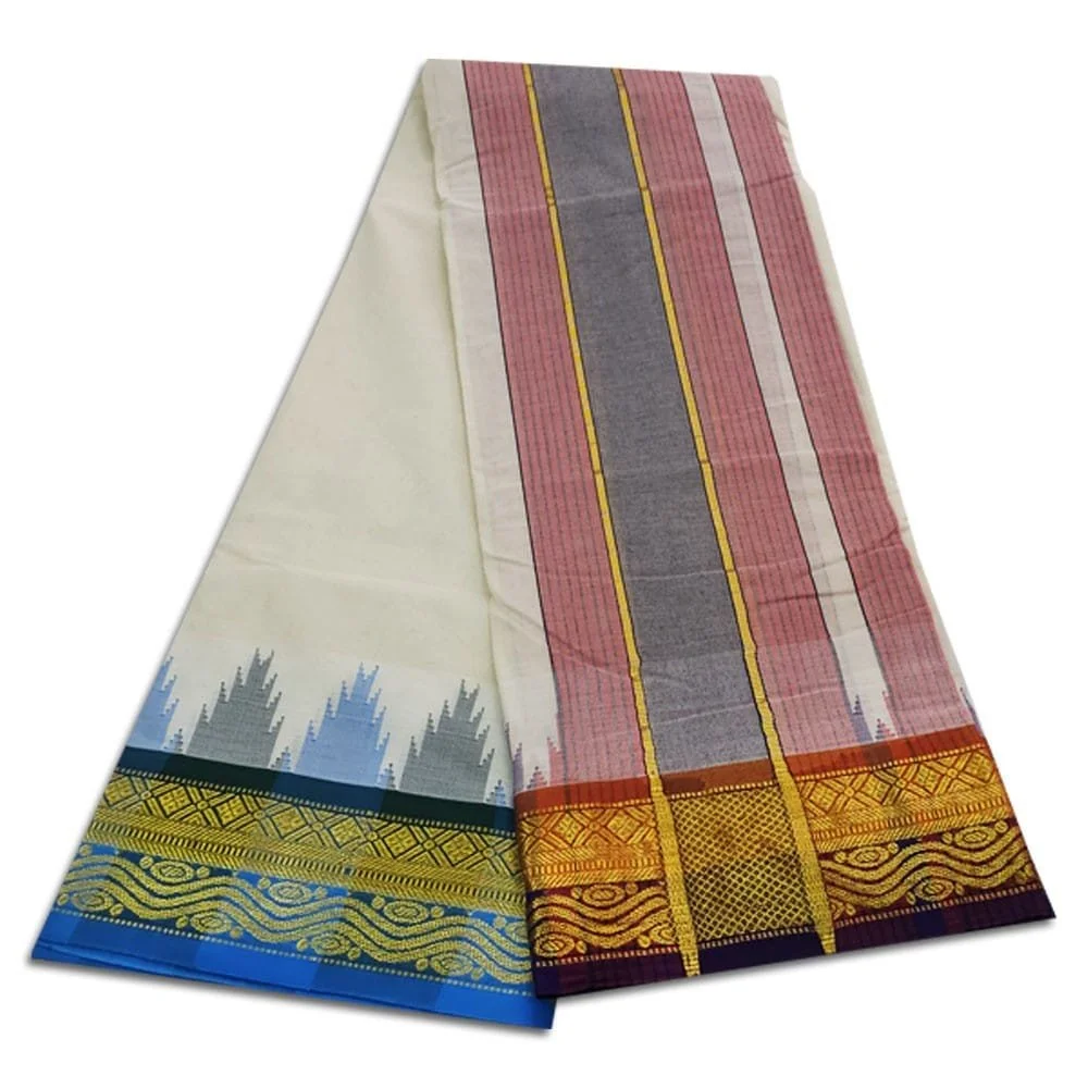 Kanchi Cotton Best Quality Handloom Made Pure Cotton Vaishnava Dhoti 2