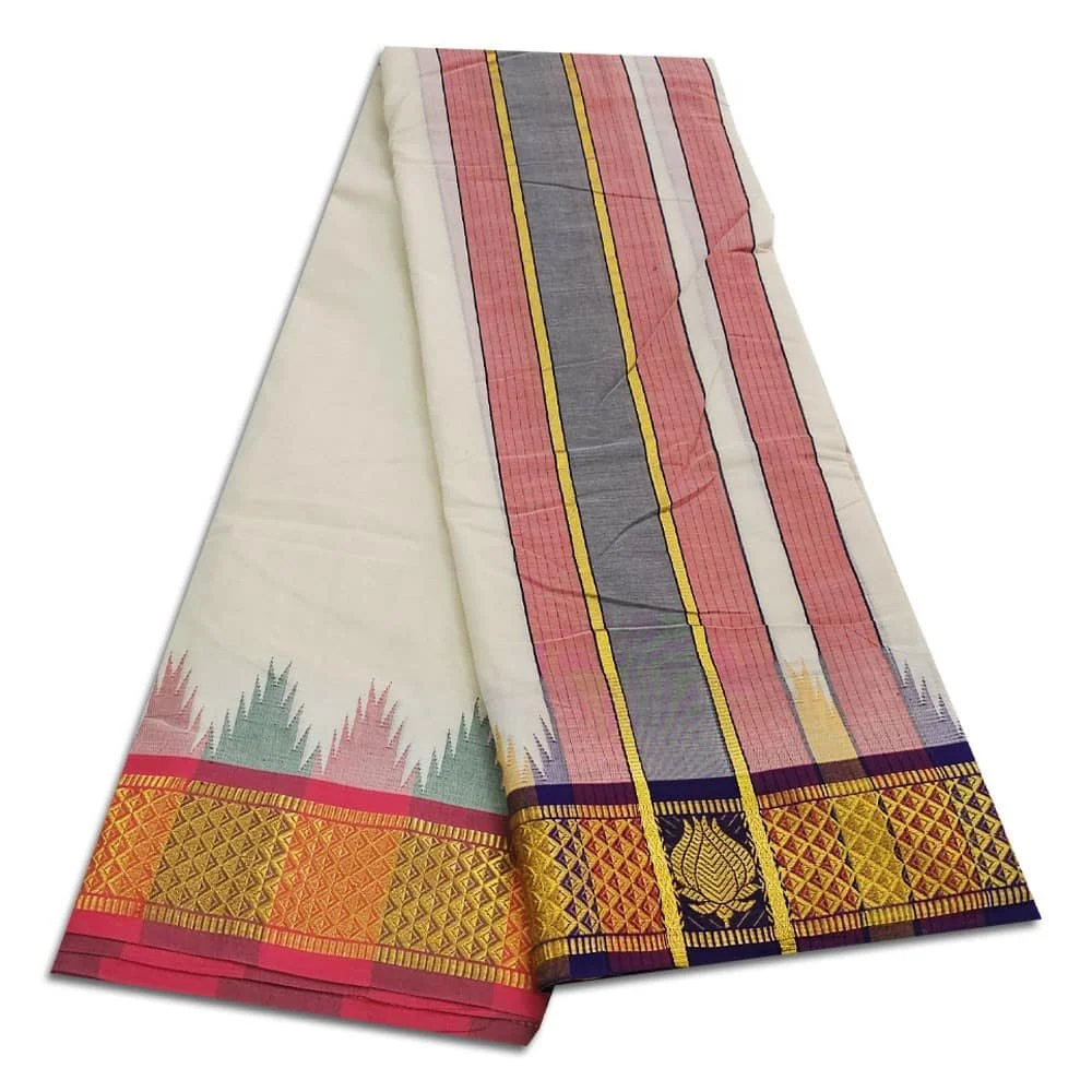 Kanchi Cotton Best Quality Handloom Made Pure Cotton Vaishnava Dhoti 2